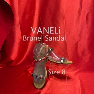 VANELi Silver Brunel Leather Sandal Size 8